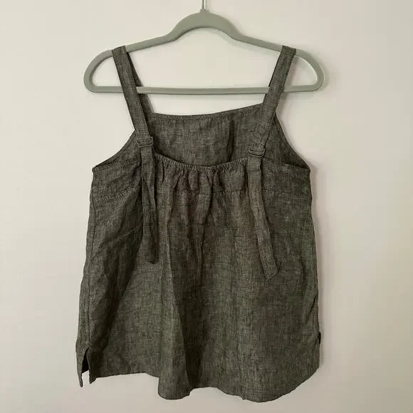Athleta dark green sleeveless linen tank top size L - Picture 13 of 14